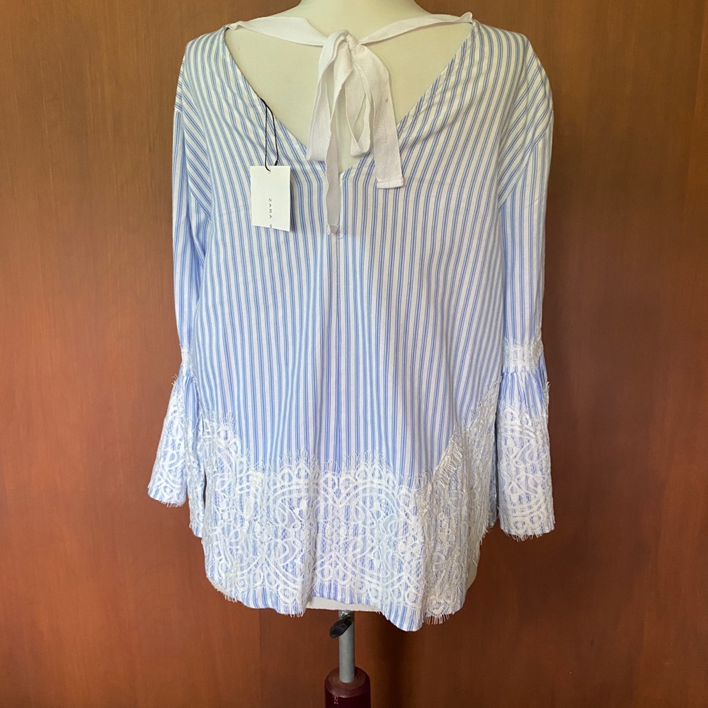 NWT Zara striped top with lace - Picture 4 of 7